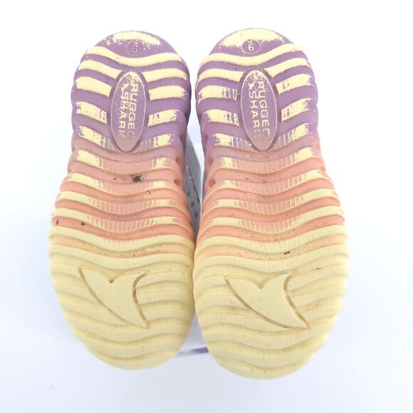 Rugged Shark Girls Purple and Yellow Slip On Water Shoes Mesh Top Rubber Sole 9 - Picture 7 of 7